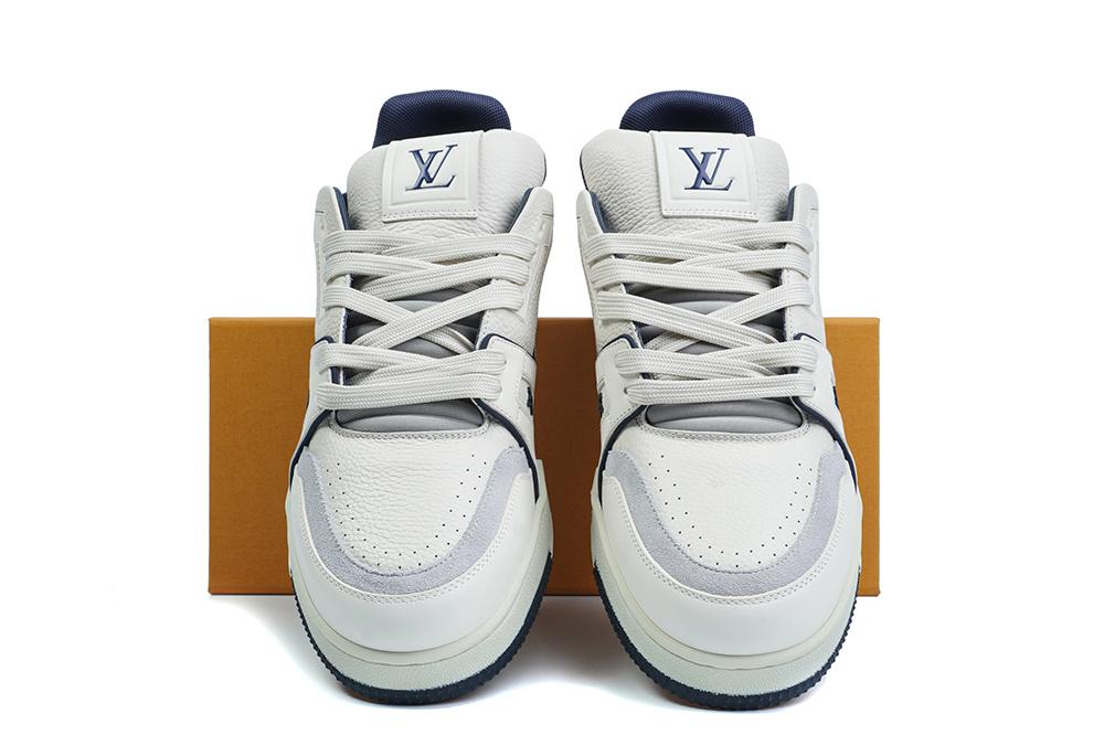 PK god Louis Vuitton LV Trainer #54 Signature Marine White retail materials ready to ship